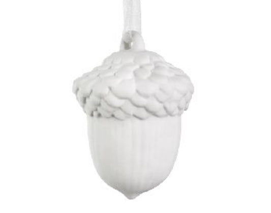 Porcelain White Acorn Ornament