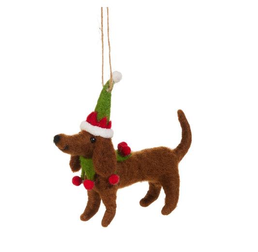 6" Christmas Dog Ornament