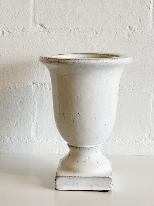 Small White Pedestal Vase
