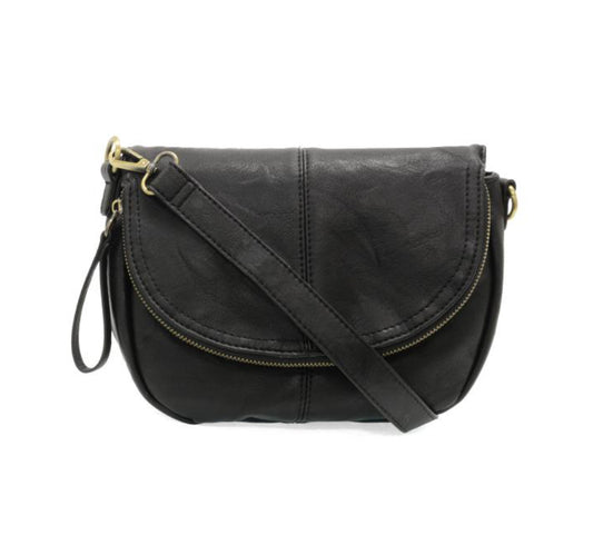 Black Helene Small Saddle Crossbody