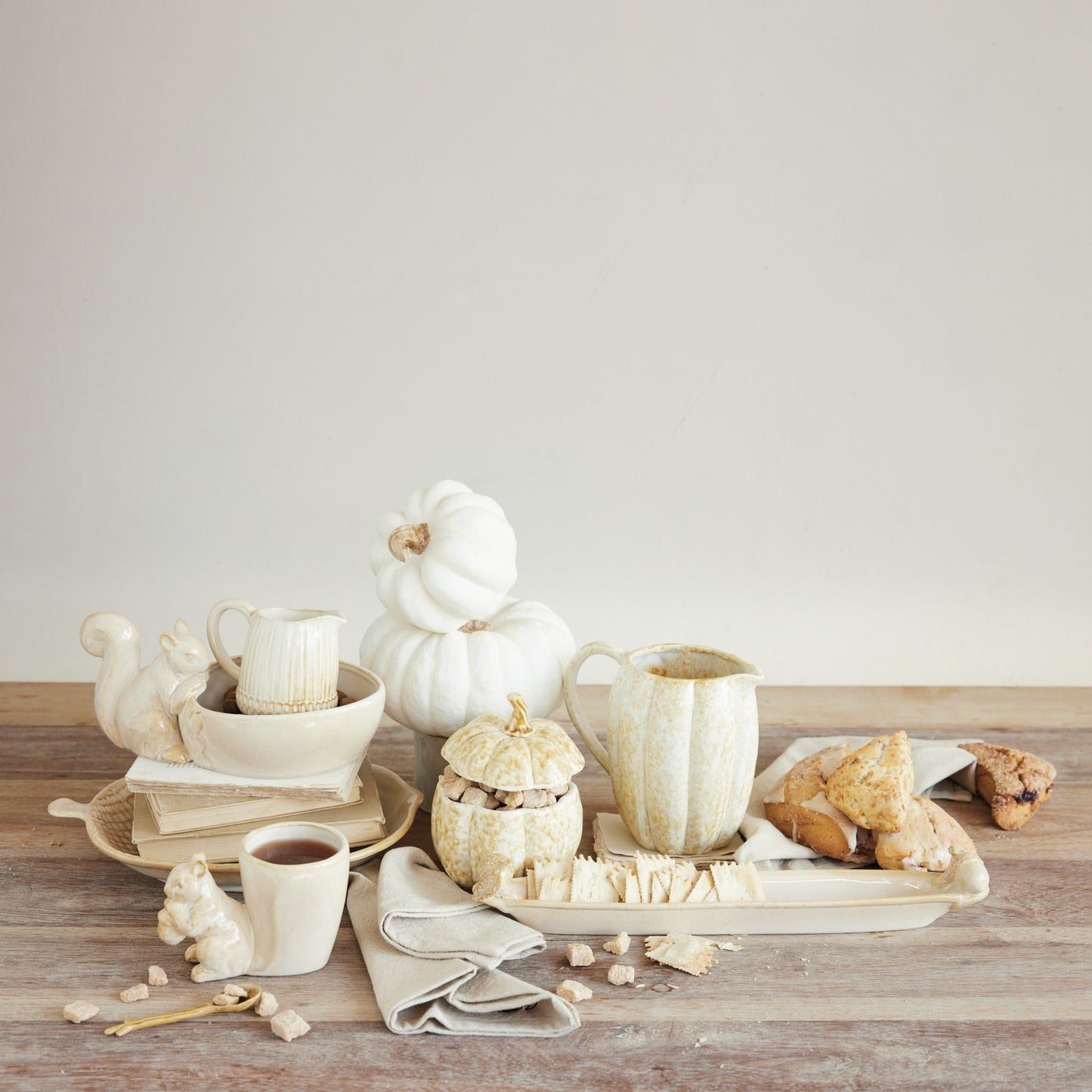 Stoneware Bowl with Squirrel (Each One Will Vary)