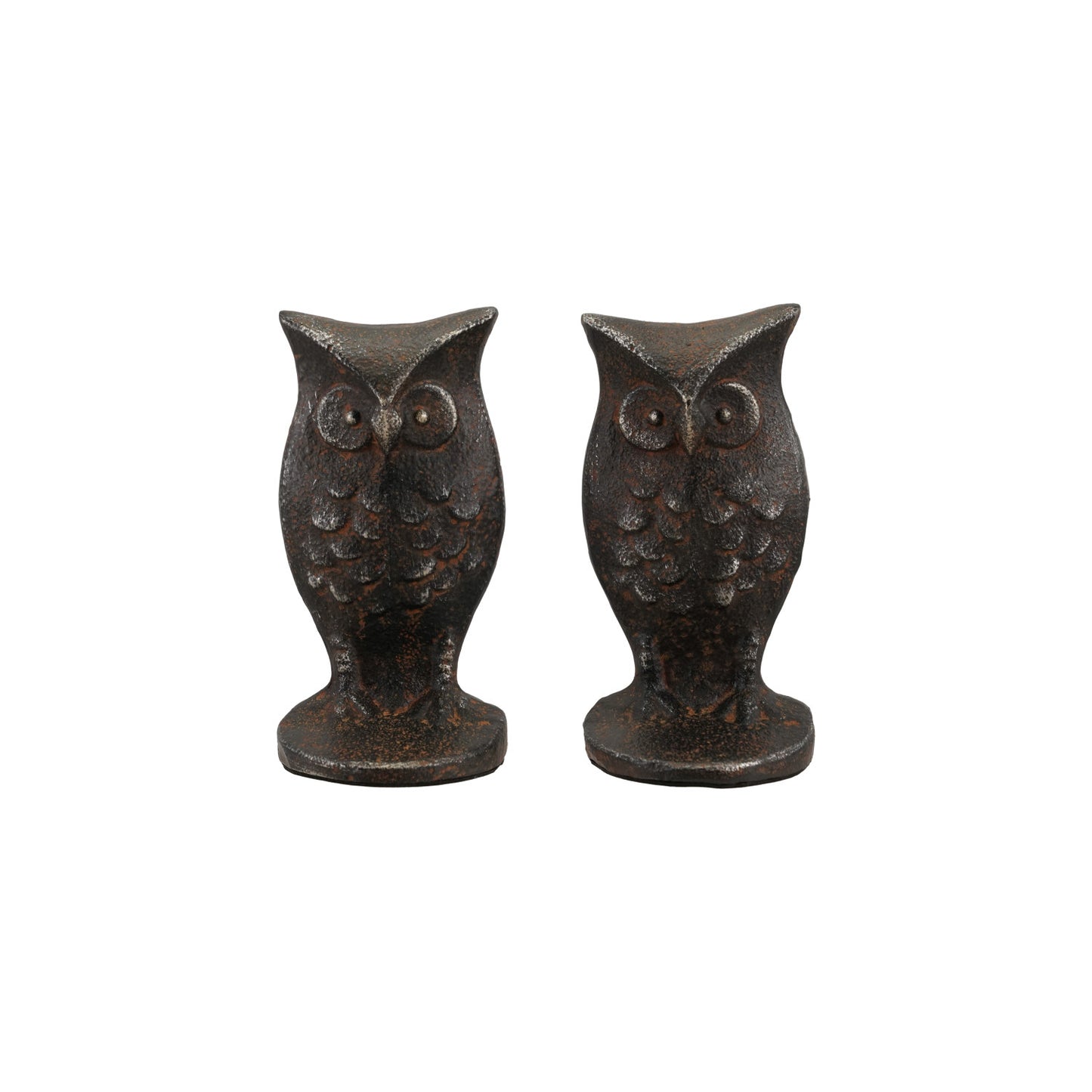 Cast Iron Owl Shaped Bookends, Set of 2