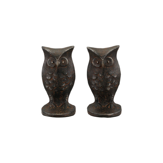 Cast Iron Owl Shaped Bookends, Set of 2