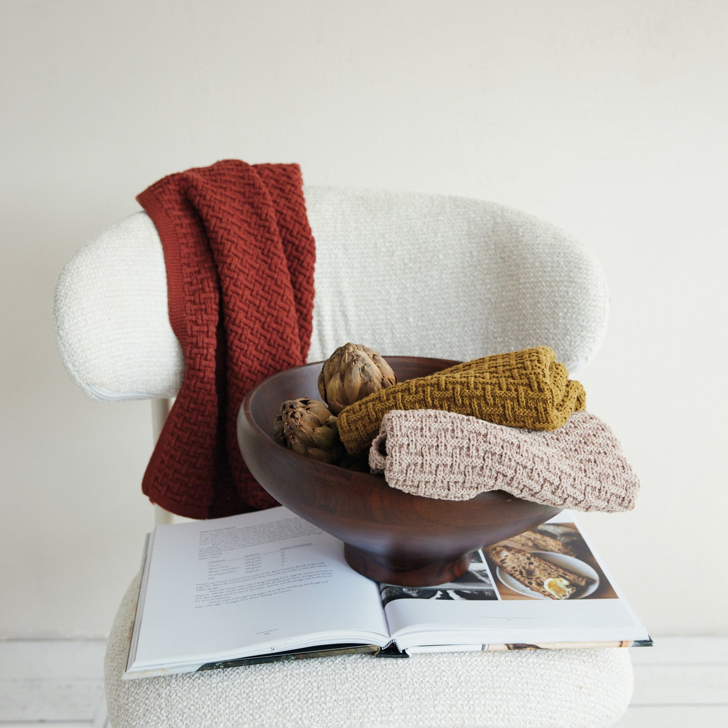 Cotton Knit Tea Towel, 3 Colors