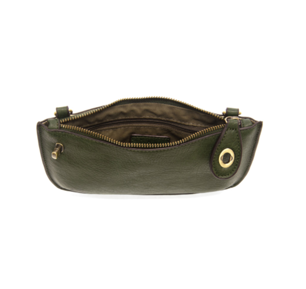 Hunter Green Mini Crossbody Wristlet Clutch