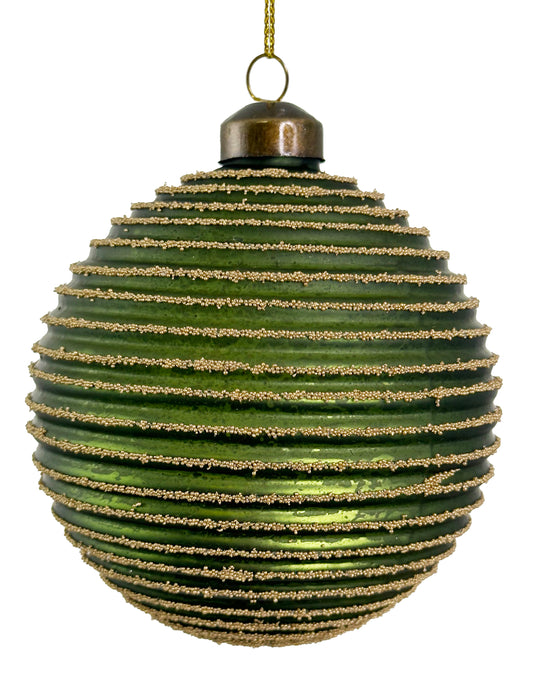 Dark Green & Gold Lines Ornament