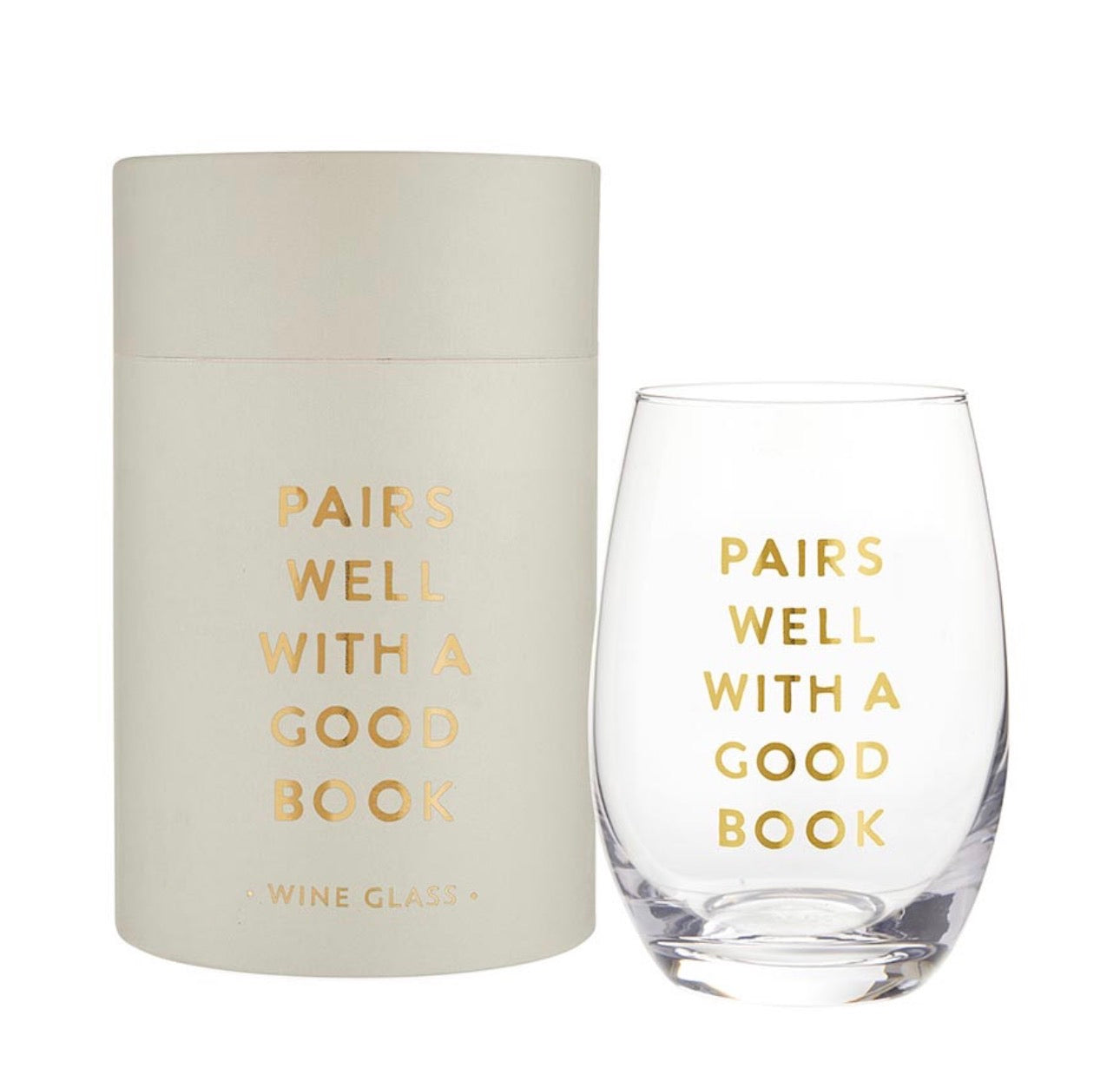 Stemless Wine Glass- Good Book