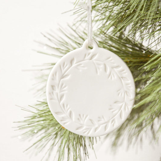 ROUND STONEWARE ORNAMENT