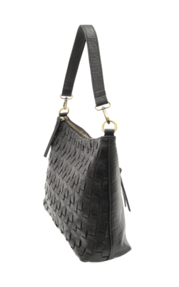 Black Winnie Woven Hobo
