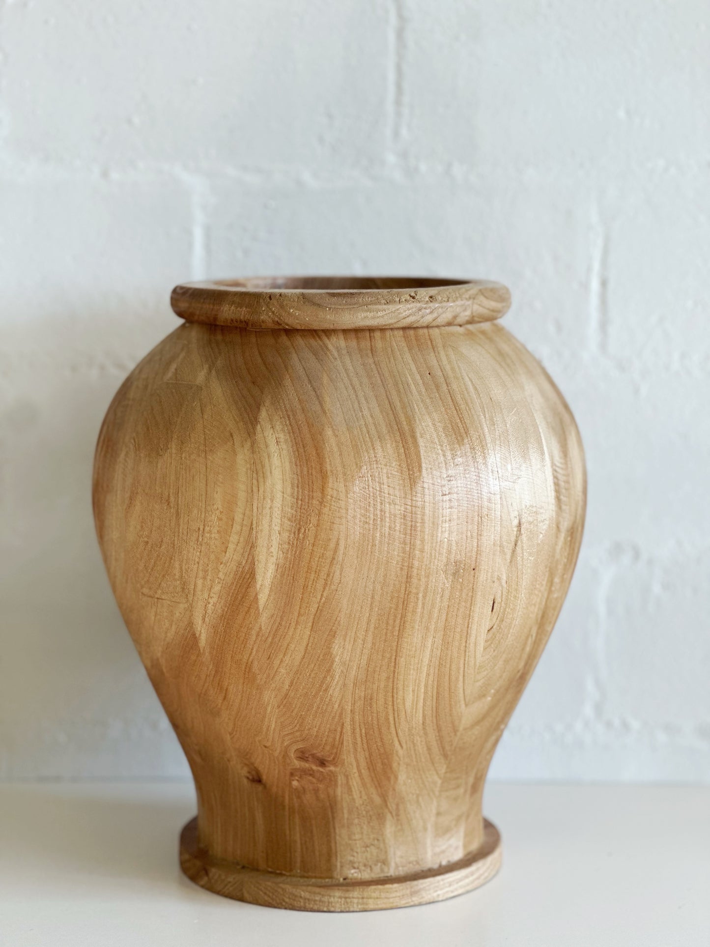 Tall Wood Vessel Vase