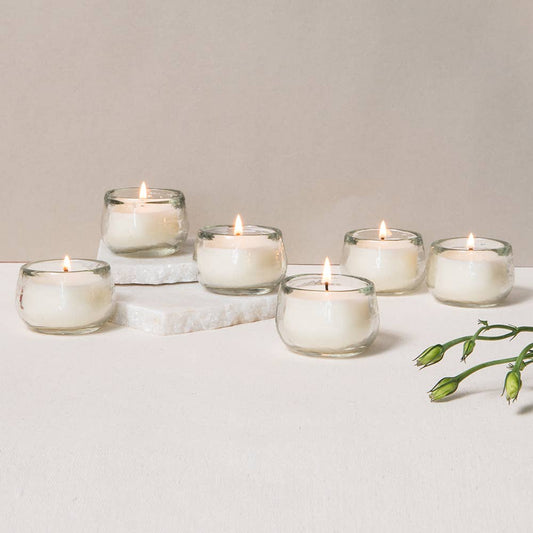 Glass mini-votive soy candle