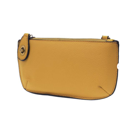 Mustard Mini Crossbody Wristlet Clutch