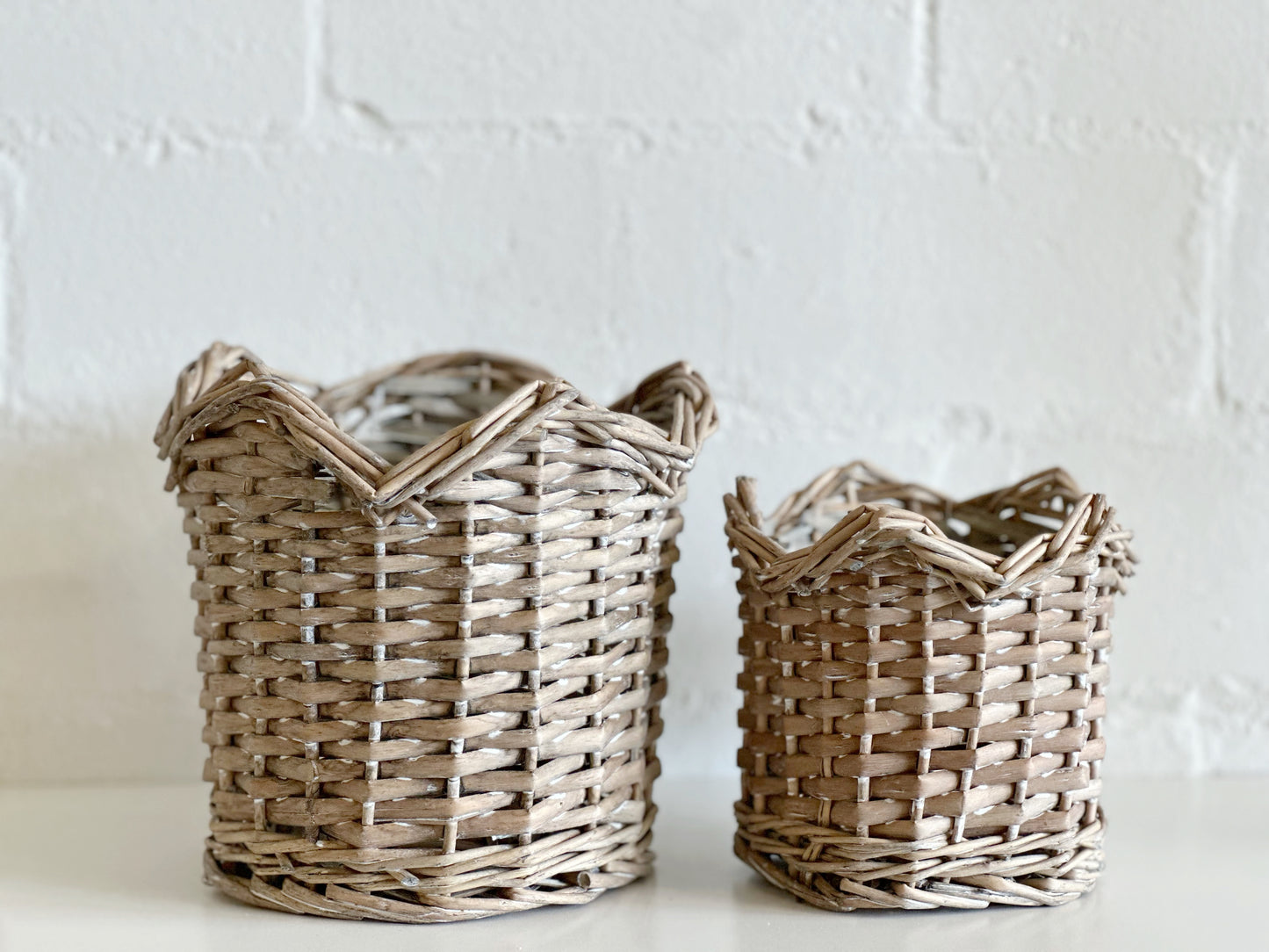 GREY WASH WILLOW BASKET