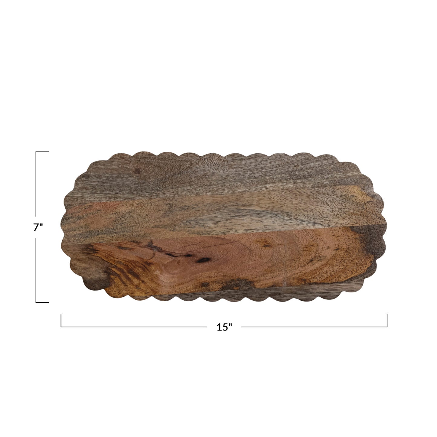 Oval Mango Wood Scalloped Cheese/Serving Board