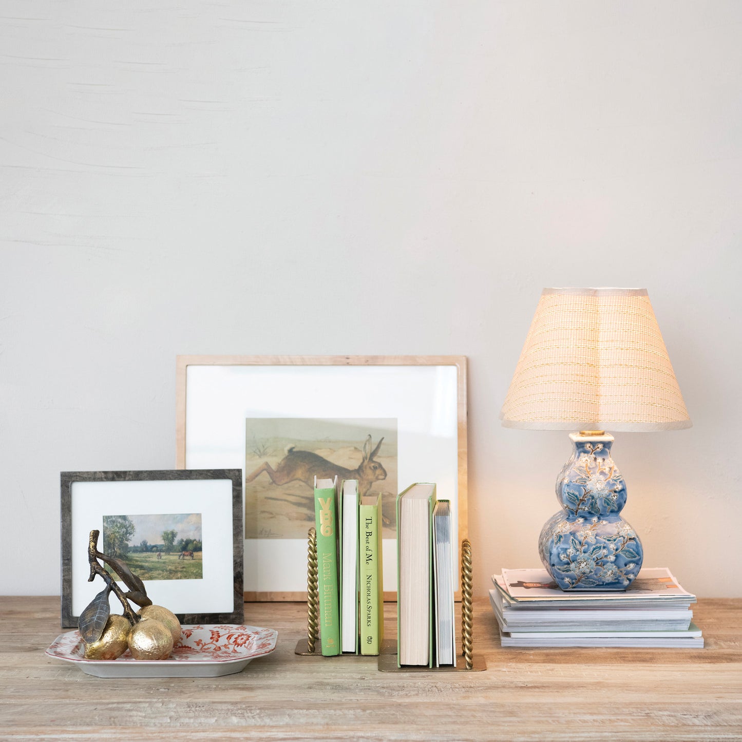 Twisted Metal Arched Bookends, Antique Brass Finish, Set of 2