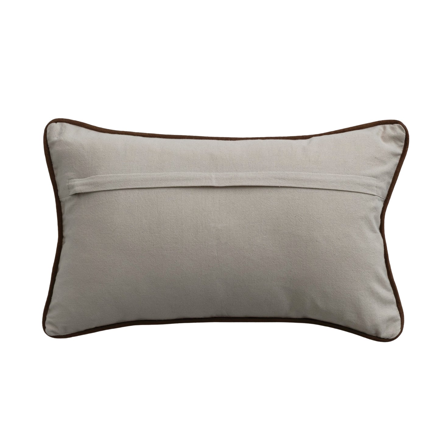Viscose & Linen Lumbar Pillow with Faux Suede & Cotton Back
