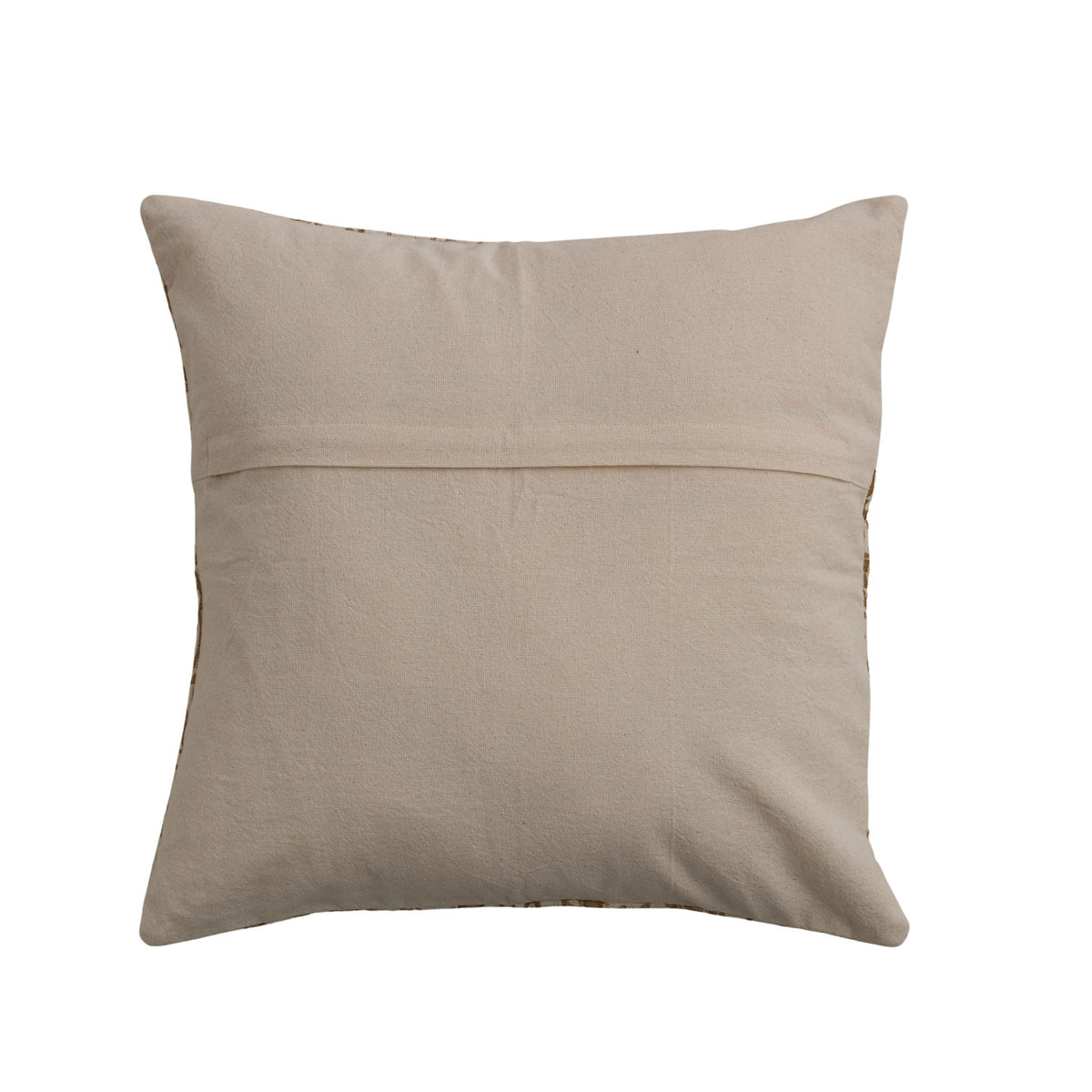 18" Square Cotton Printed Pillow with Kantha Stitch