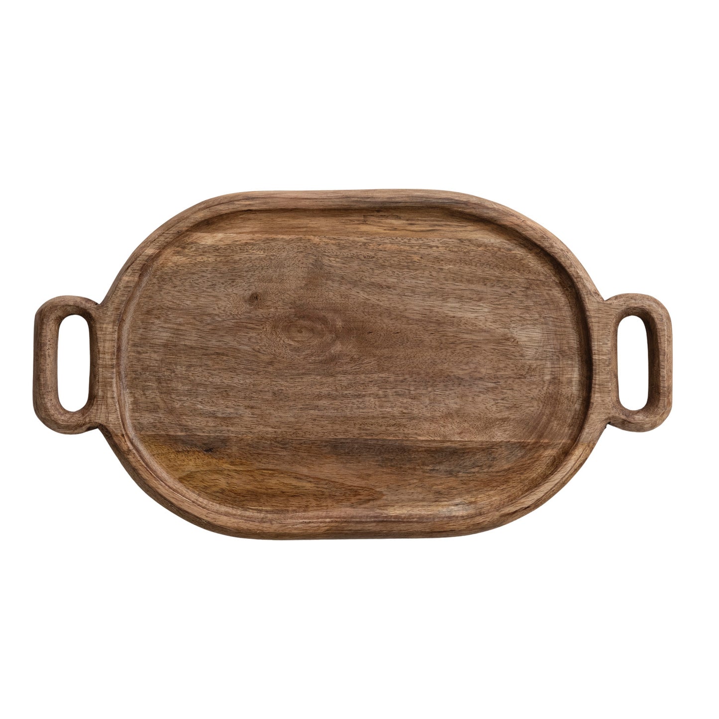 Oval Mango Wood Tray with Handles