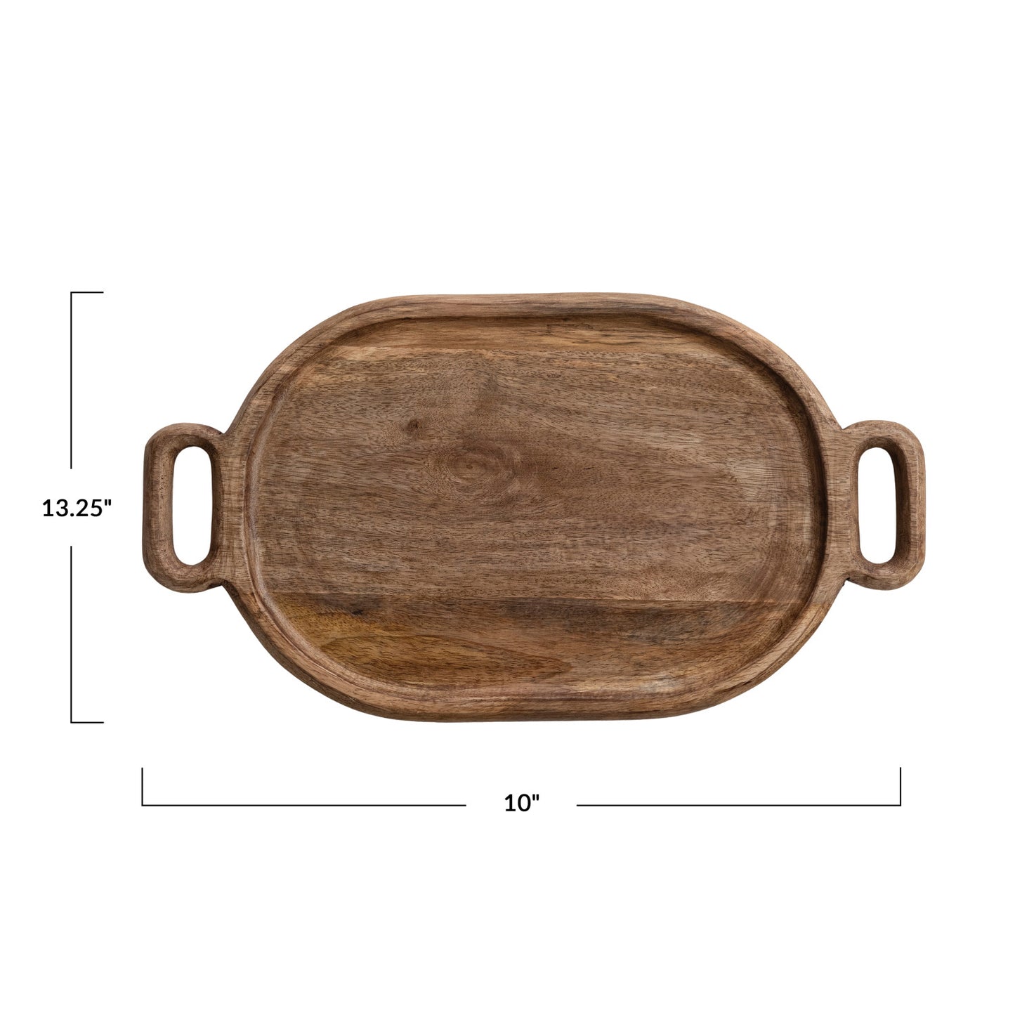 Oval Mango Wood Tray with Handles