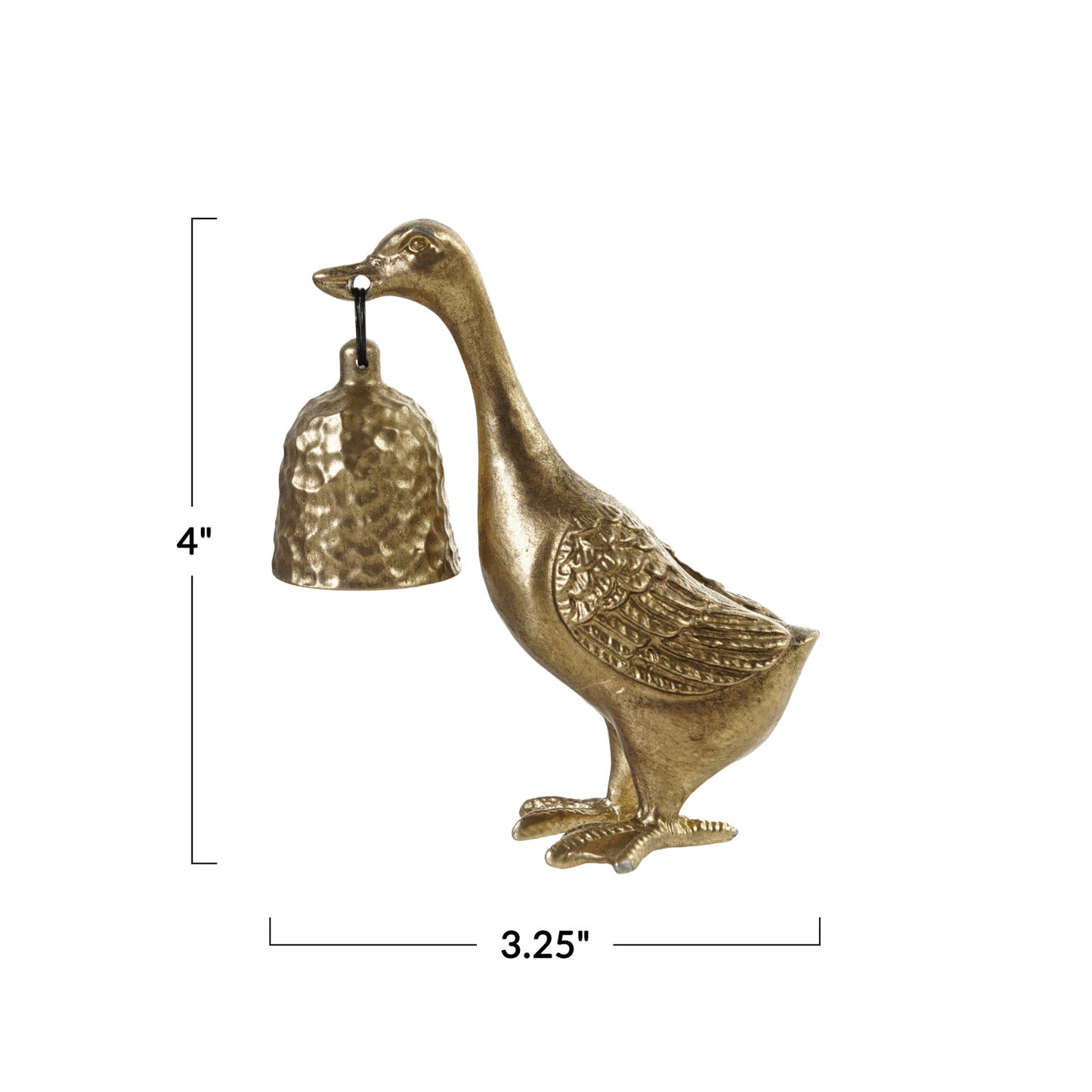 Pewter Duck Shaped Candle Snuffer, Antique Gold Finish