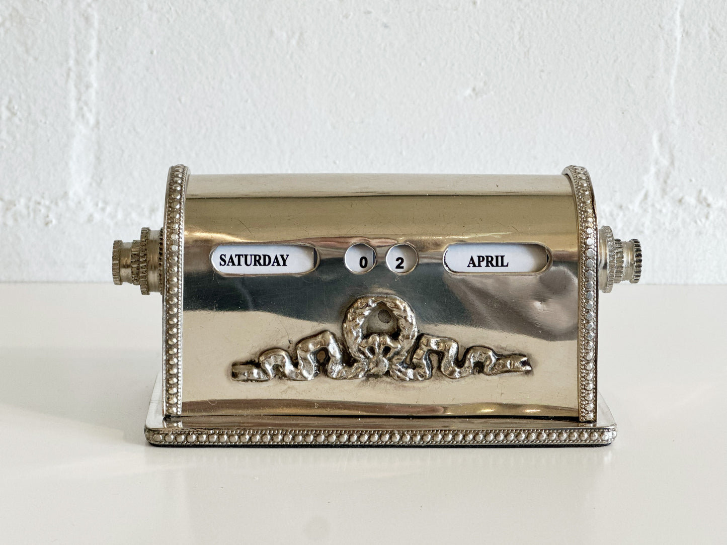 Silver Brass Vintage Style Calendar