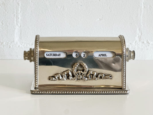 Silver Brass Vintage Style Calendar