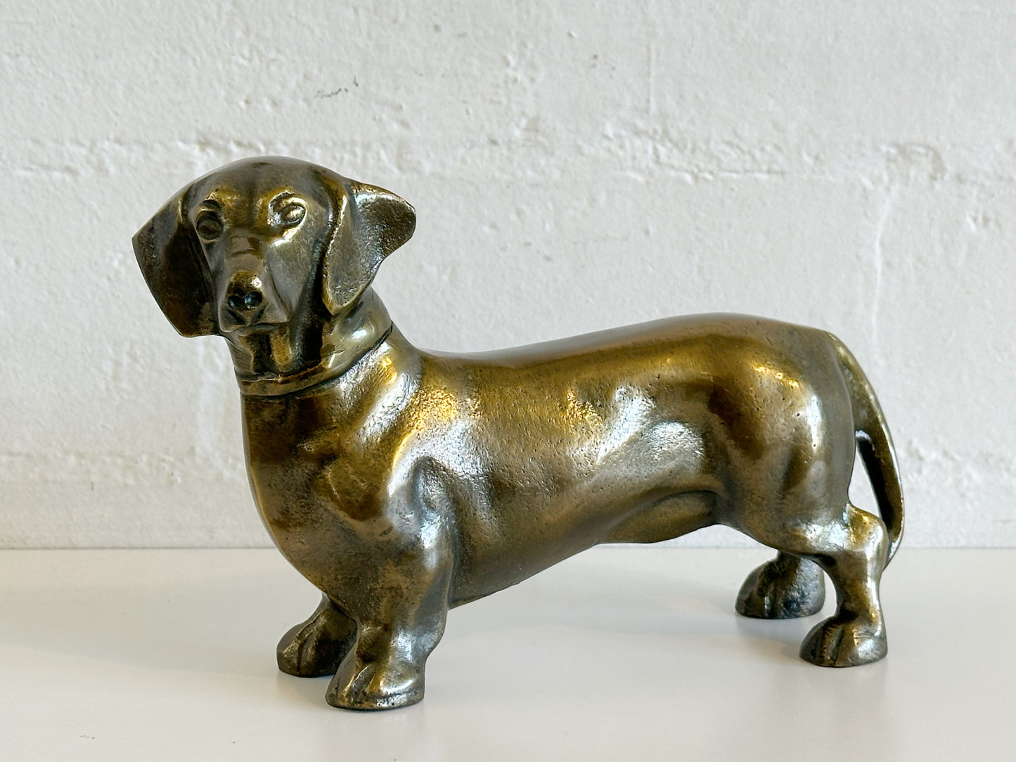 Antique Style Brass Weiner Dog Statue