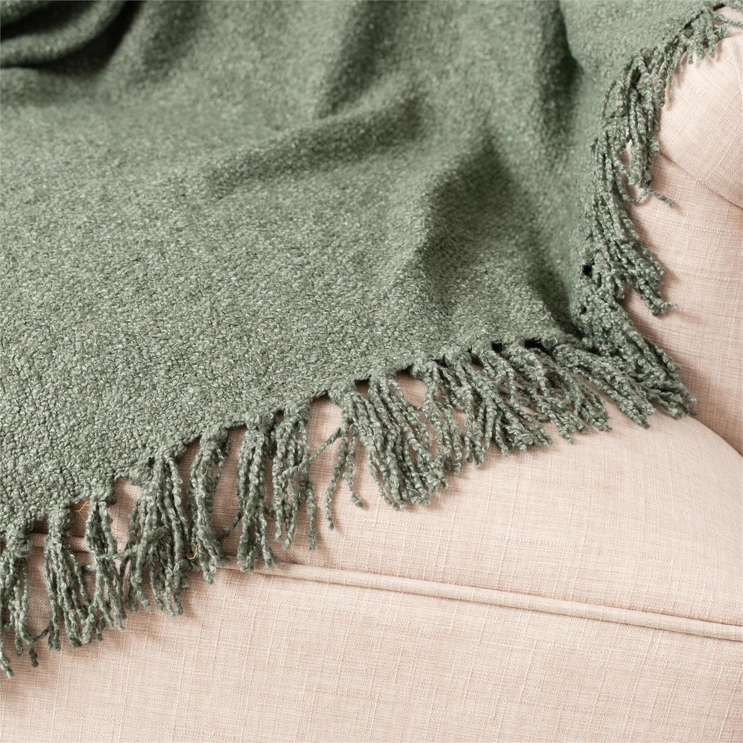 THROW - BOUCLE, OLIVE