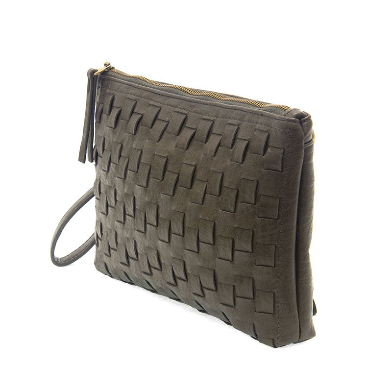 Charcoal Quinn Woven Convertible Crossbody Clutch