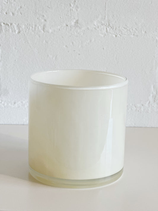 Cream Glass Candle Holder