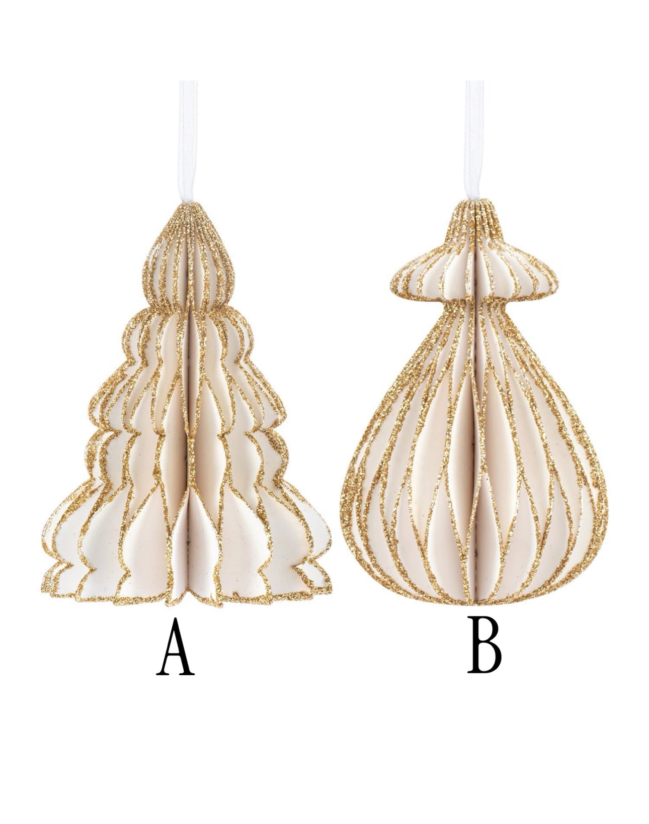 White & Gold Paper Ornament