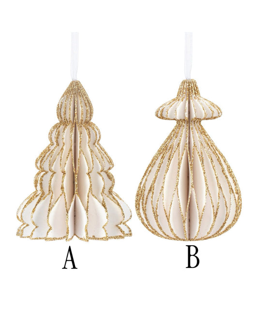 White & Gold Paper Ornament