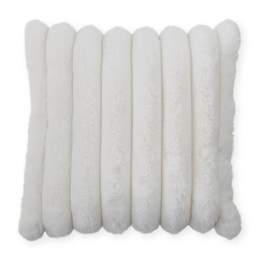 18” Cream Faux Fur Pillow