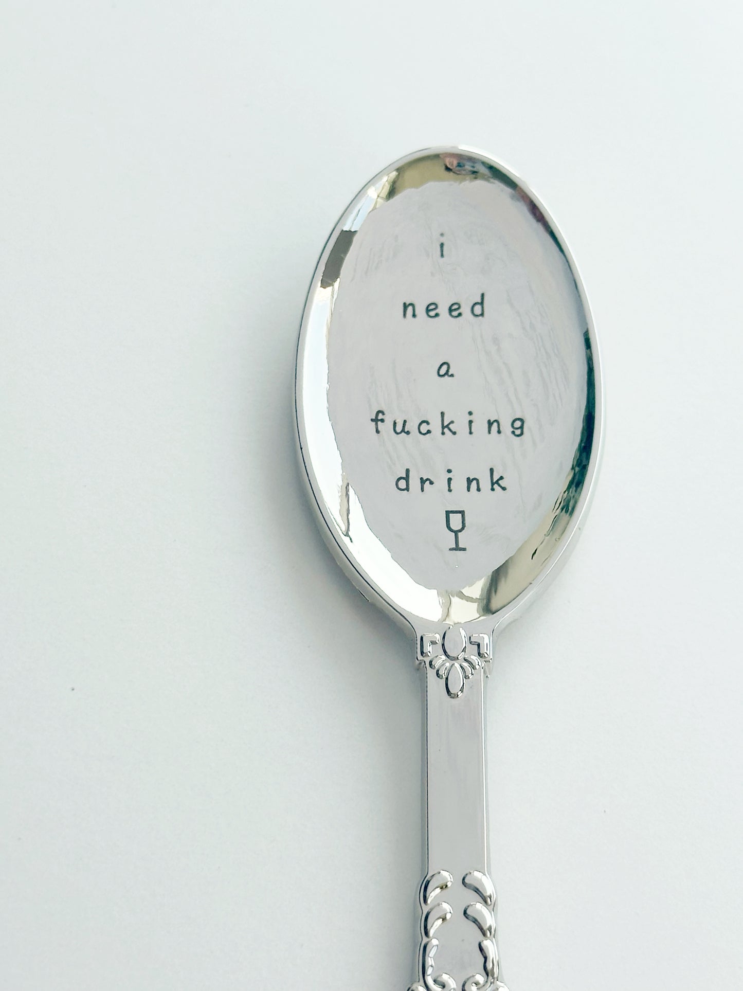 Silver Spoon - Engraved - I need a fucking drink