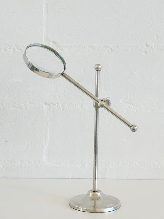 Antique Silver Standing Looking Magnify Glass
