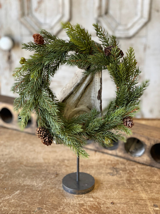 White Spruce Candle Ring/Wreath 11"