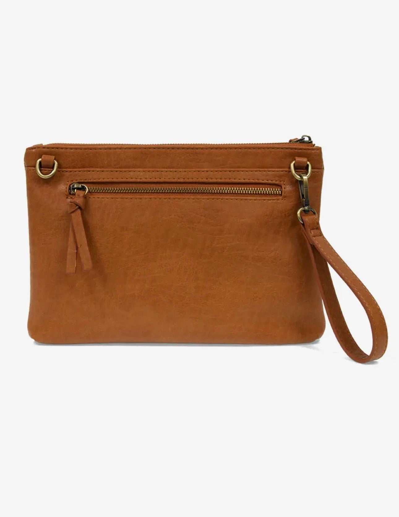 Cognac Quinn Woven Convertible Crossbody Clutch