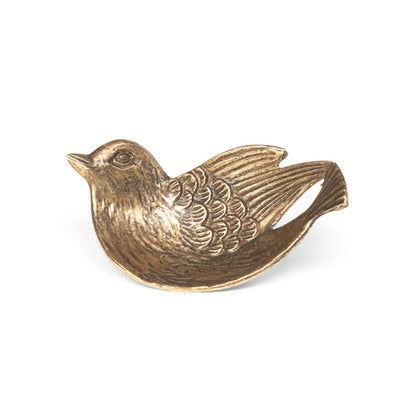 Gilded Sparrow Pewter Jewelry Dish