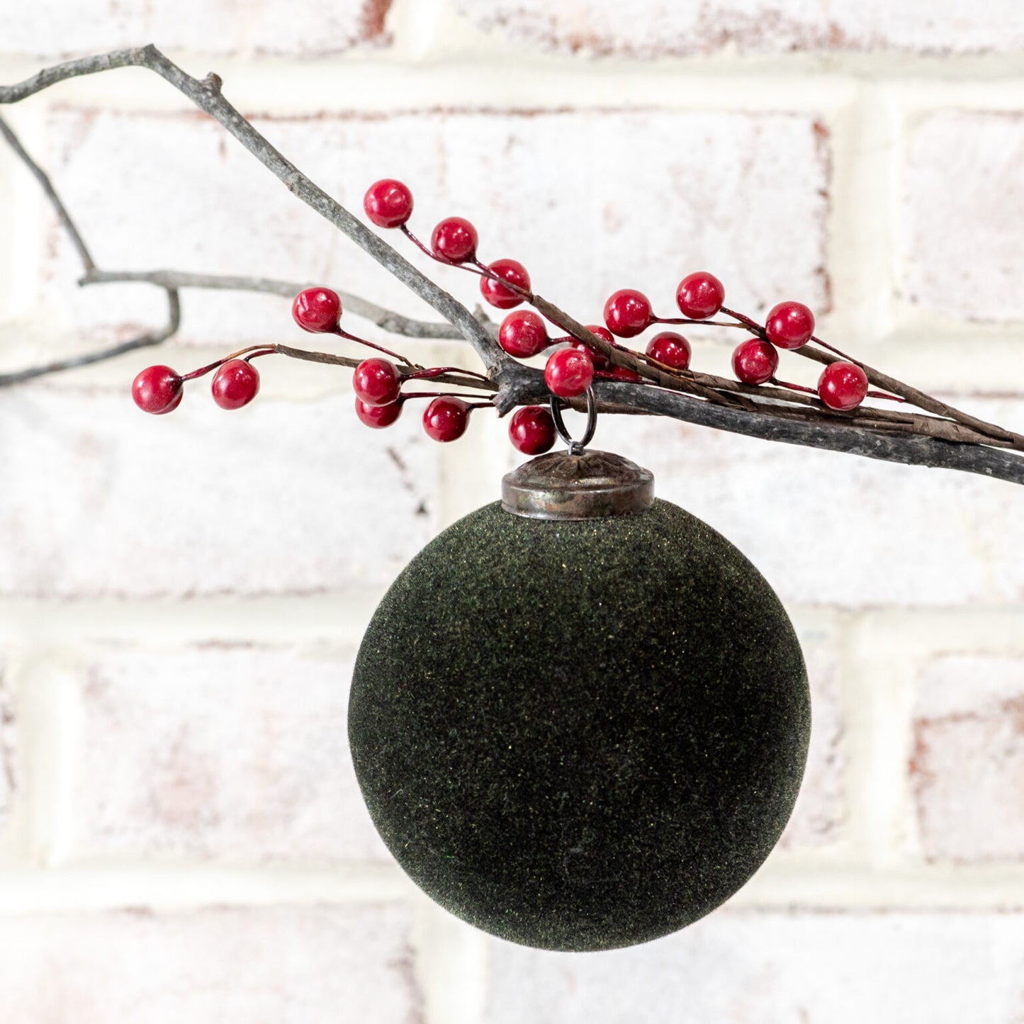 MOSS VELVET BALL ORNAMENT