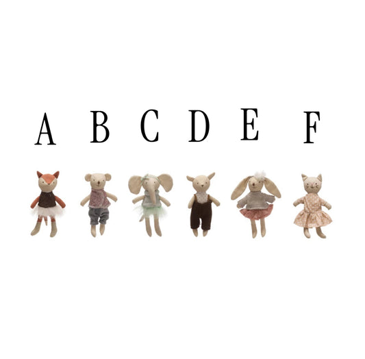 Cotton Linen Mini Animal, 6 Styles
