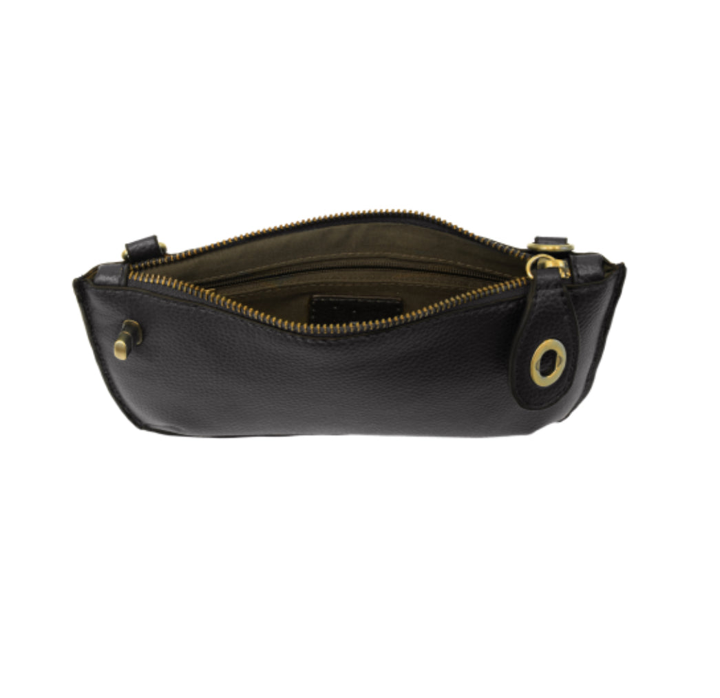 Black Mini Crossbody Wristlet Clutch