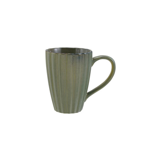 Sage Stoneware Ribbed Mug
