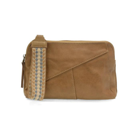 New Tan Gigi Crossbody with Woven Wristlet Strap