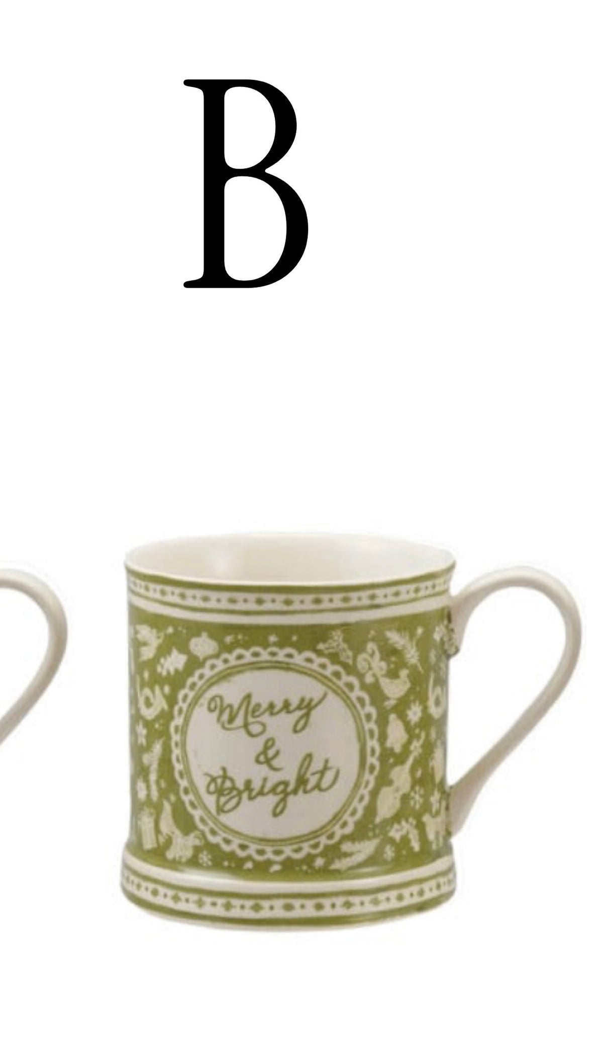 Stoneware Mug with Holiday Design & Saying, 4 Styles ©