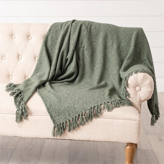 THROW - BOUCLE, OLIVE