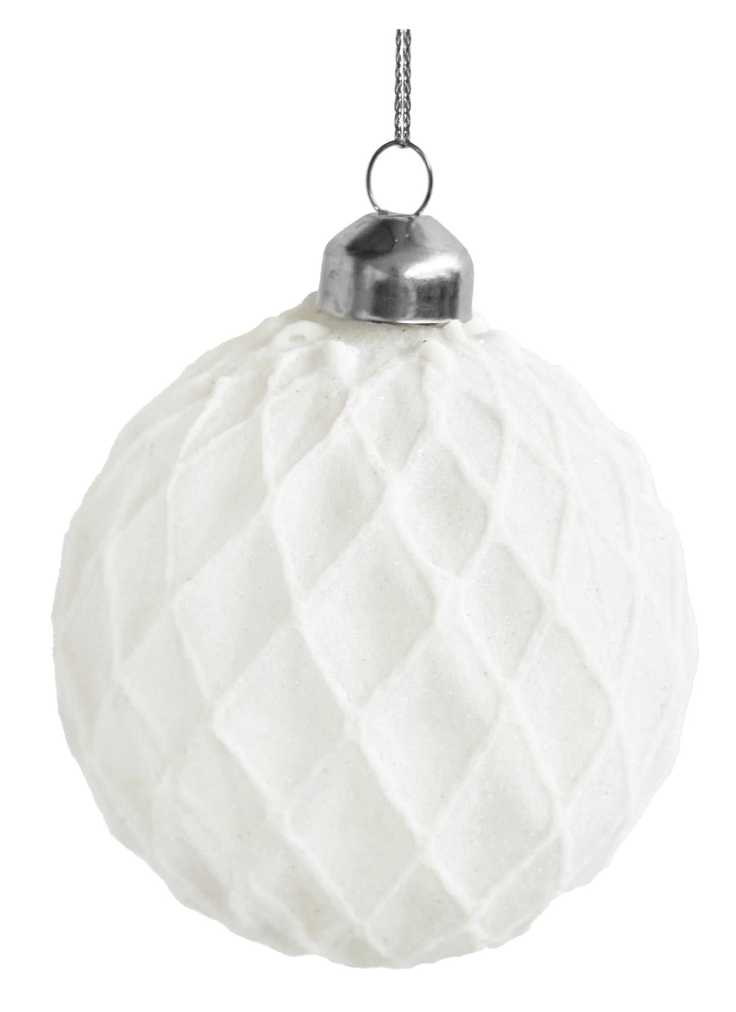 White Glass Net Ornament