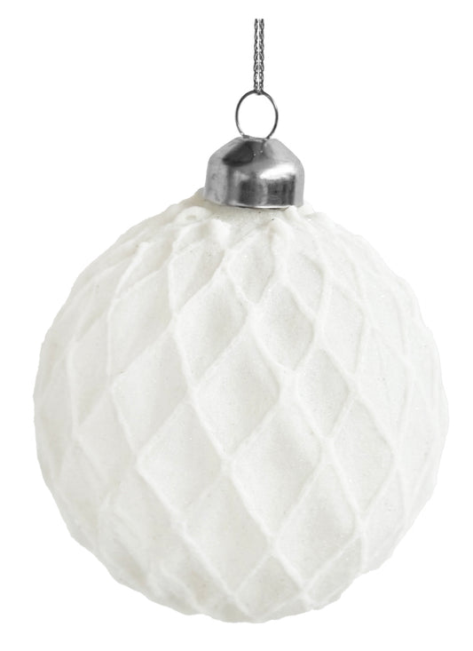 White Glass Net Ornament