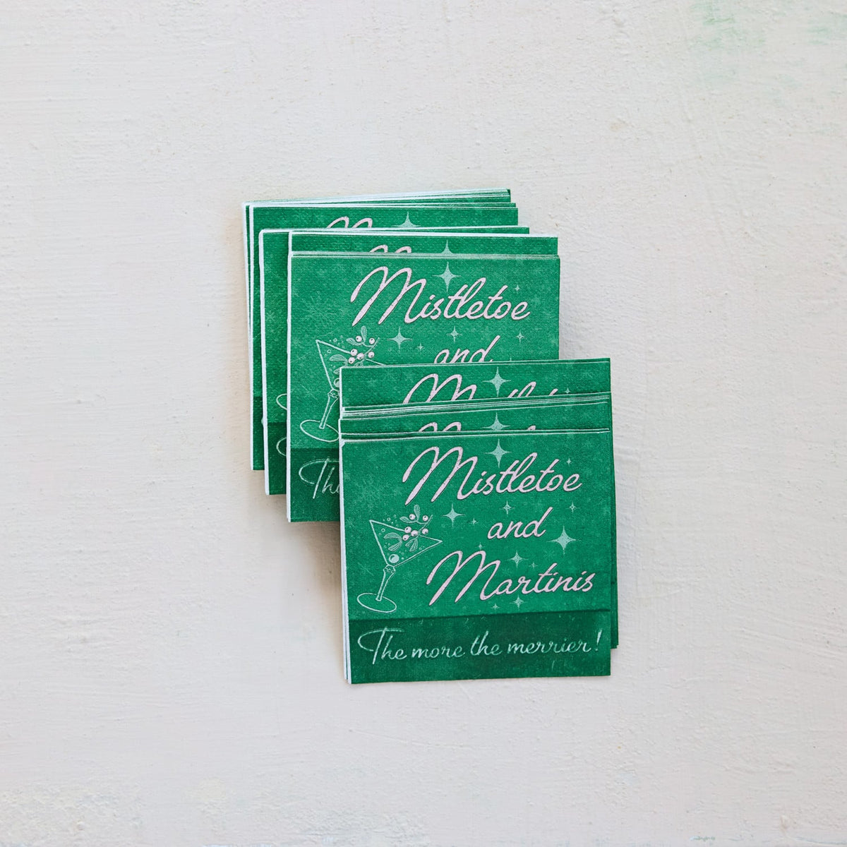 Paper Cocktail Napkins with Holiday Bar Image (Contains 50 Folded Pieces) ©