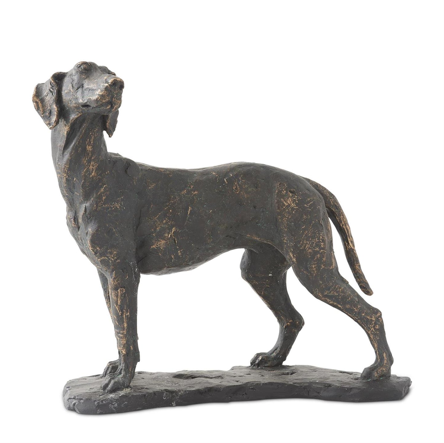 Resin Patina Standing Dog on Black Base