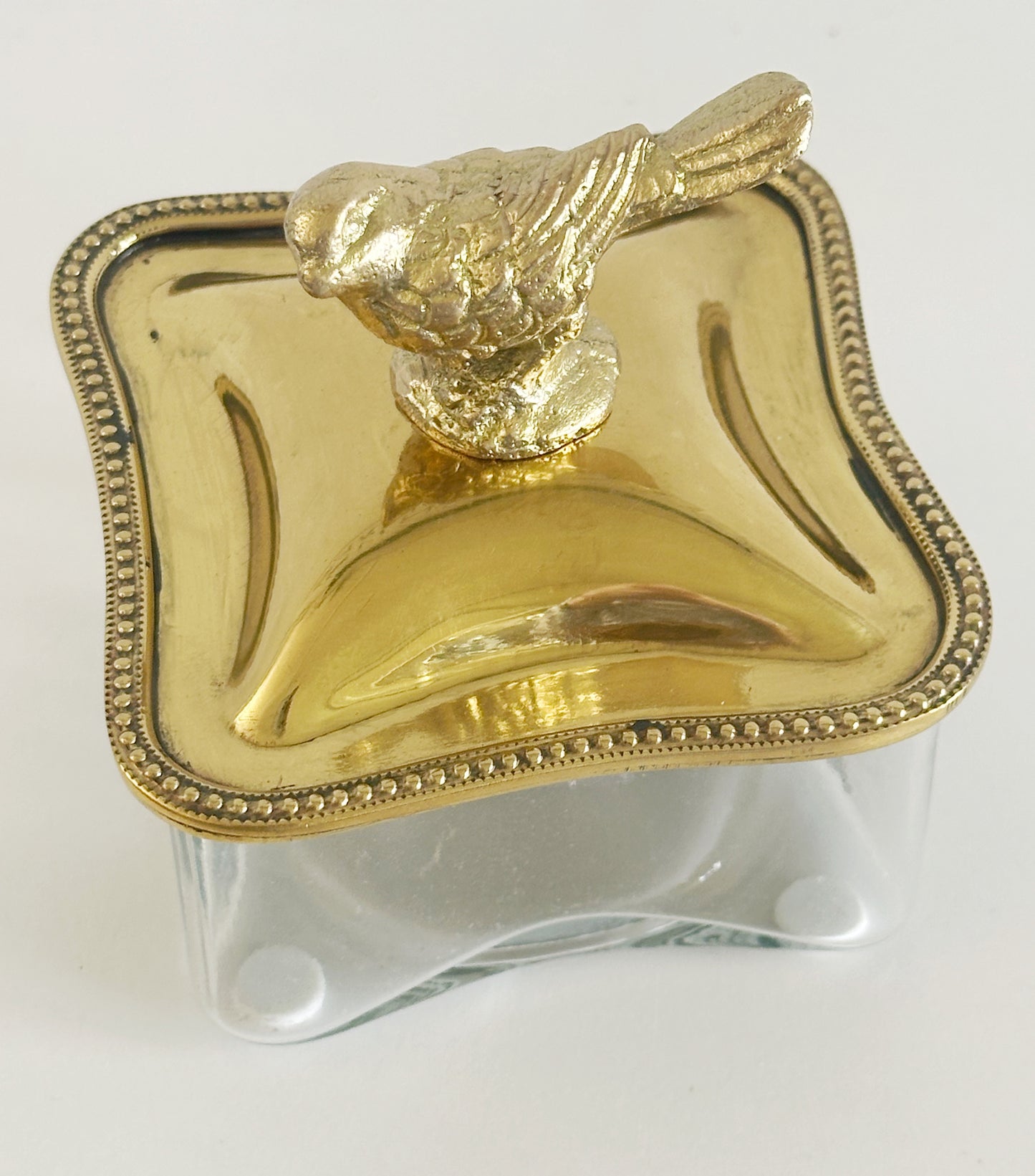Brass Glass Bird Box